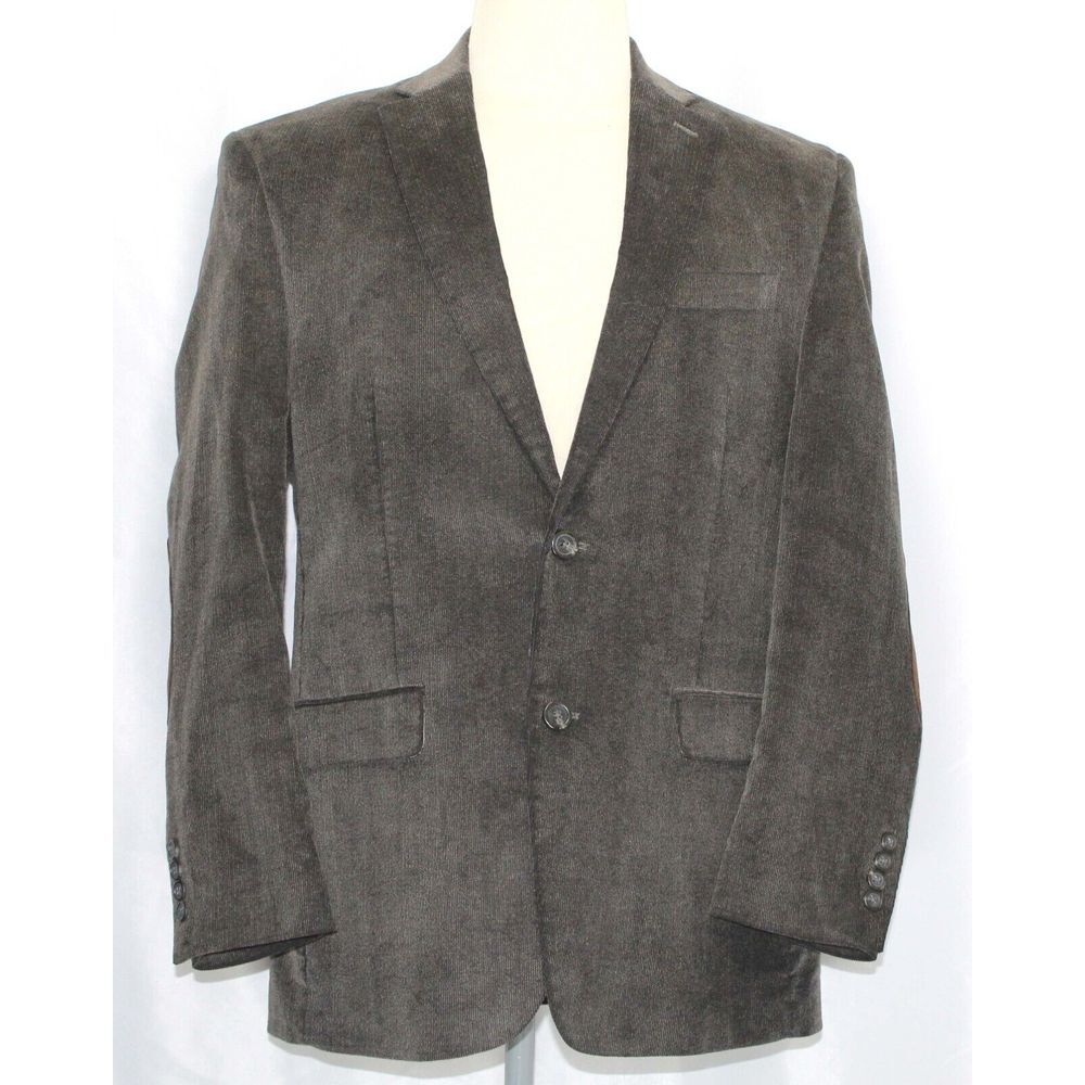 Chaps Dark Brown Cotton Corduroy Two Button Sport Coat Blazer‎ Mens 42 Regular